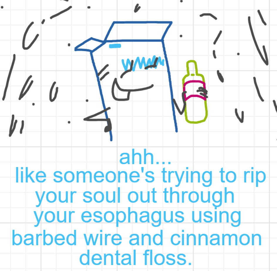 A panel from I've Been Everywhere, Man, episode nine of the Board Boards object show by Furretwalk/WalkingFurret.